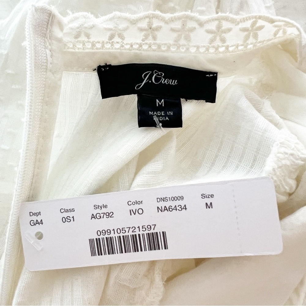 J. Crew NWT Puff Sleeve Wrap Dress 100% Cotton Size M - Picture 11 of 12